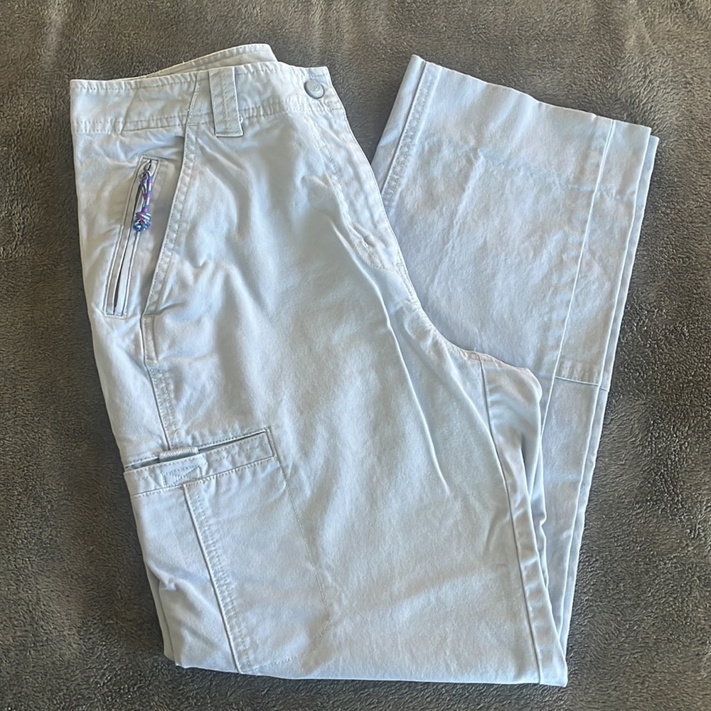 LL Bean Blue Chino Straight Leg Cargo Pants 8 Tall